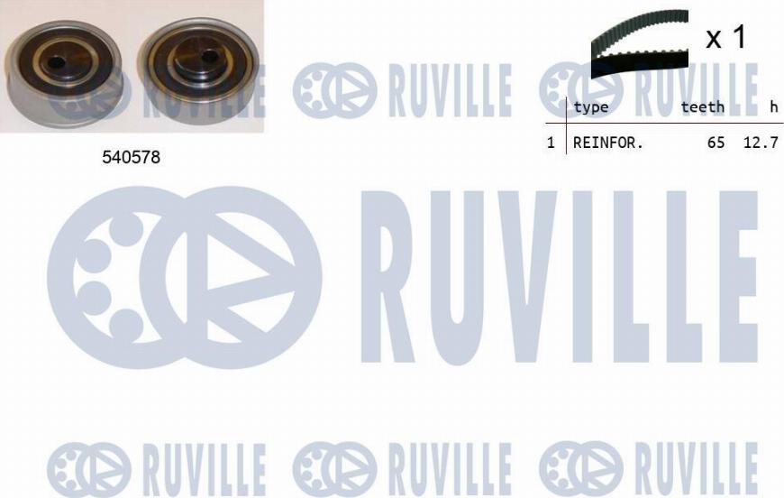 Ruville 550455 - Комплект зубчатого ремня ГРМ autodif.ru