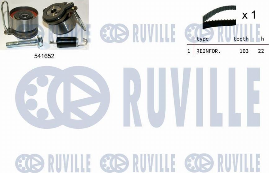 Ruville 550406 - Комплект зубчатого ремня ГРМ autodif.ru