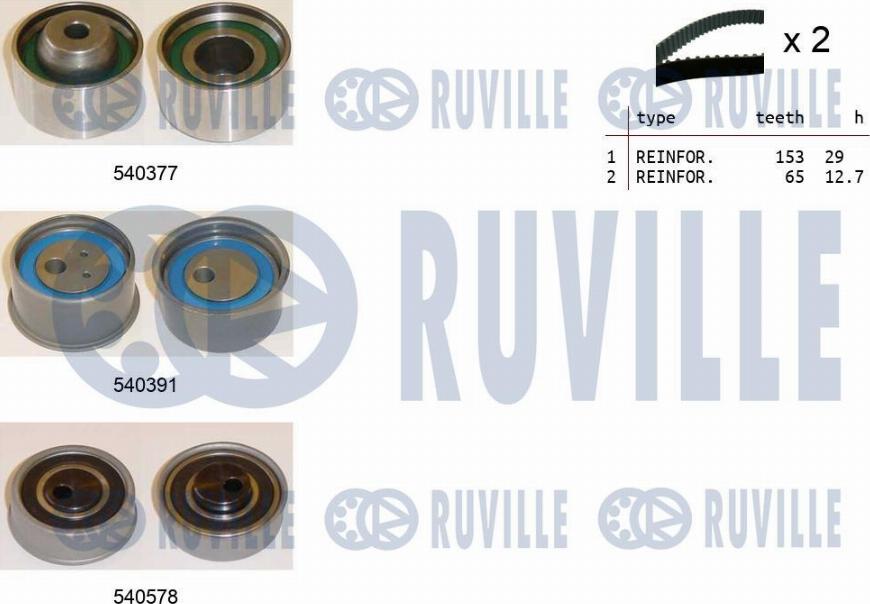 Ruville 550431 - Ремкомплект привода ГРМ Mitsubishi Outlander <08/Eclipse/Space Runner <99/Lancer <13 2.0i autodif.ru