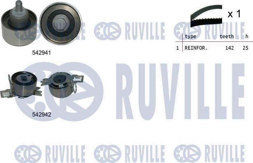 Ruville 550510 - Комплект зубчатого ремня ГРМ autodif.ru