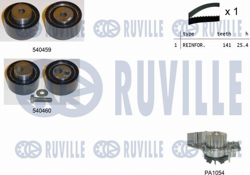 Ruville 5500191 - Водяной насос + комплект зубчатого ремня ГРМ autodif.ru