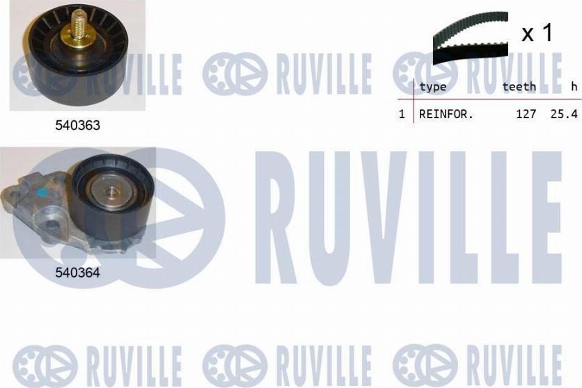 Ruville 550035 - Комплект зубчатого ремня ГРМ autodif.ru