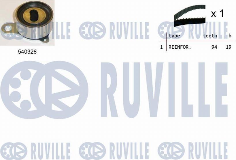 Ruville 550162 - Комплект зубчатого ремня ГРМ autodif.ru