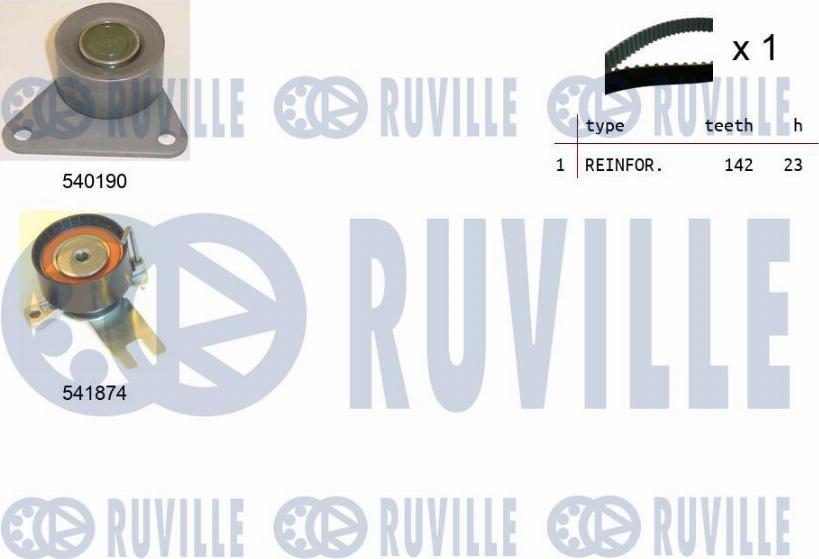 Ruville 550365 - Комплект зубчатого ремня ГРМ autodif.ru