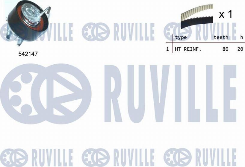 Ruville 550388 - Комплект зубчатого ремня ГРМ autodif.ru