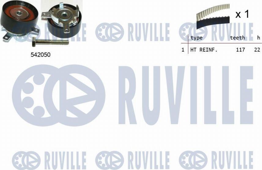 Ruville 550337 - Комплект зубчатого ремня ГРМ autodif.ru