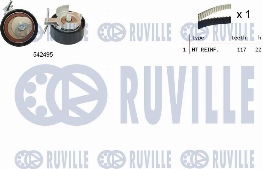 Ruville 550374 - Комплект зубчатого ремня ГРМ autodif.ru