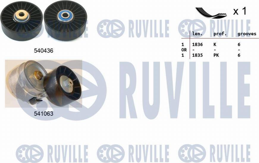 Ruville 570095 - Поликлиновый ременный комплект autodif.ru