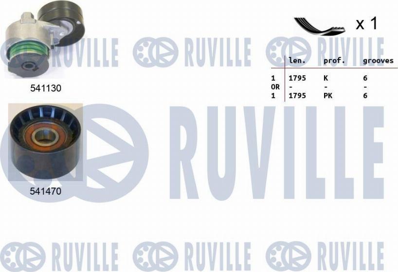 Ruville 570080 - Поликлиновый ременный комплект autodif.ru