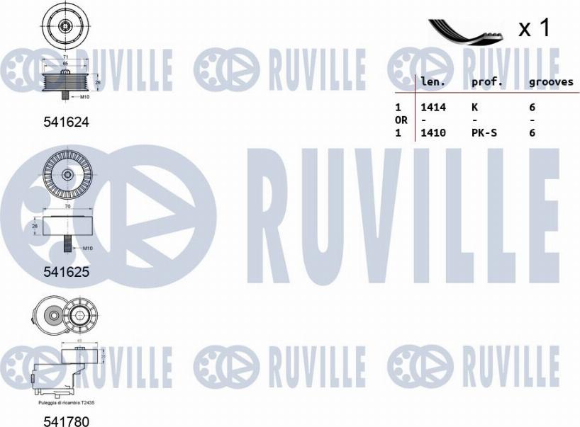 Ruville 570168 - Поликлиновый ременный комплект autodif.ru
