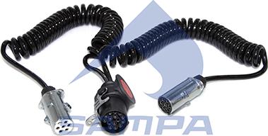 Sampa 095.175 - Кабель электрический адаптер 15-pin (1х7+1х6+1) L=3,5 м (алюминиевые штекера) autodif.ru