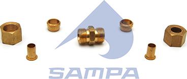 Sampa 093.038 - Фитинг прямой с двусторонней внутр. резьбой d12, L=43 (металл) autodif.ru
