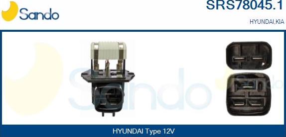 Sando SRS78045.1 - Дополнительный резистор, электромотор - вентилятор радиатора autodif.ru