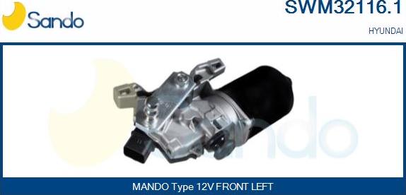 Sando SWM32116.1 - Двигатель стеклоочистителя autodif.ru