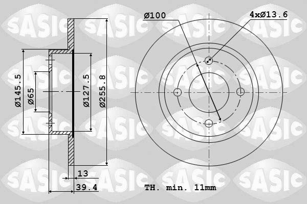 Sasic 9004447J - Тормозной диск autodif.ru