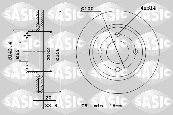 Sasic 9004432J - Тормозной диск autodif.ru