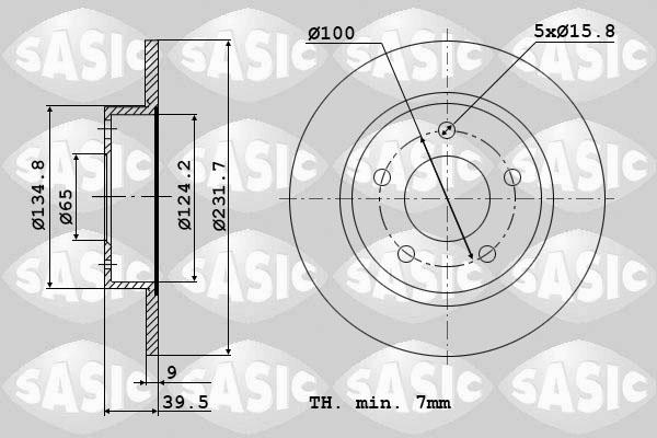 Sasic 9004589J - Тормозной диск autodif.ru