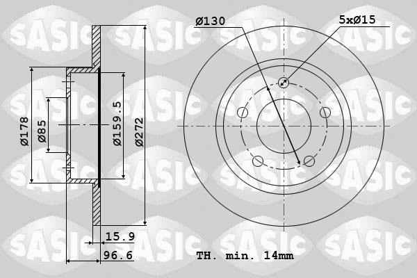 Sasic 9004842J - Тормозной диск autodif.ru