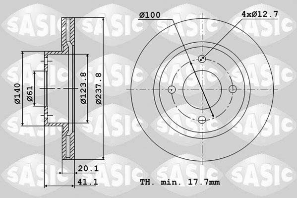 Sasic 4004255J - Тормозной диск autodif.ru