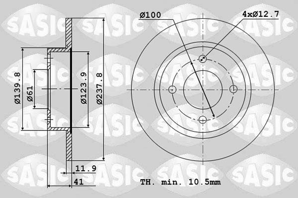 Sasic 4004253J - Тормозной диск autodif.ru