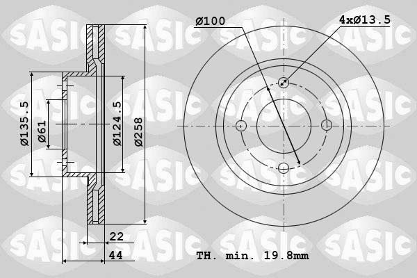 Sasic 6104048 - Тормозной диск autodif.ru