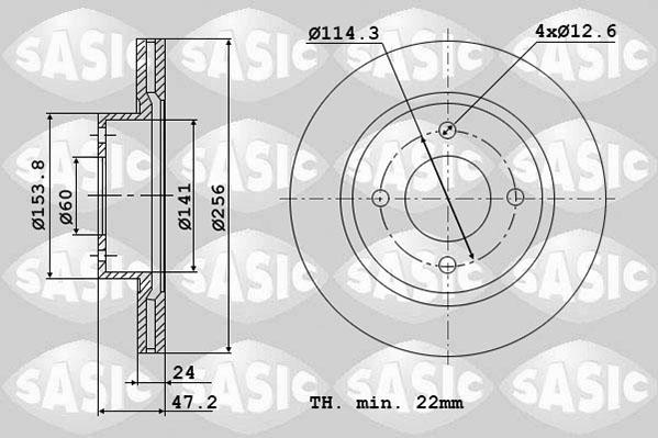 Sasic 6106112 - Тормозной диск autodif.ru