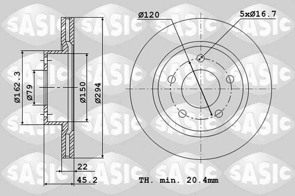 Sasic 6106310 - Тормозной диск autodif.ru