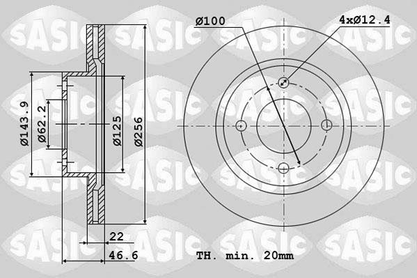 Sasic 6106338 - Тормозной диск autodif.ru