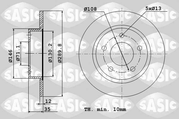 Sasic 6100001 - Тормозной диск autodif.ru
