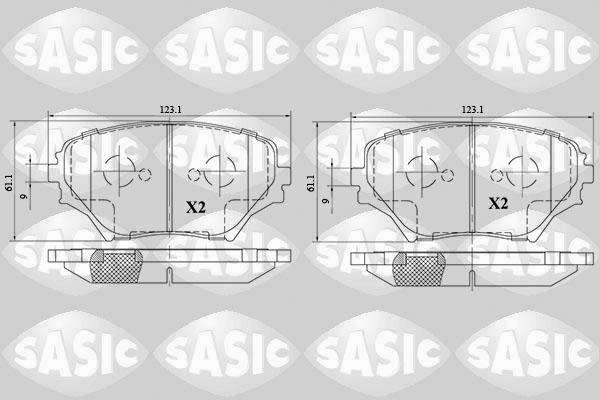 Sasic 6216082 - Тормозные колодки, дисковые, комплект autodif.ru