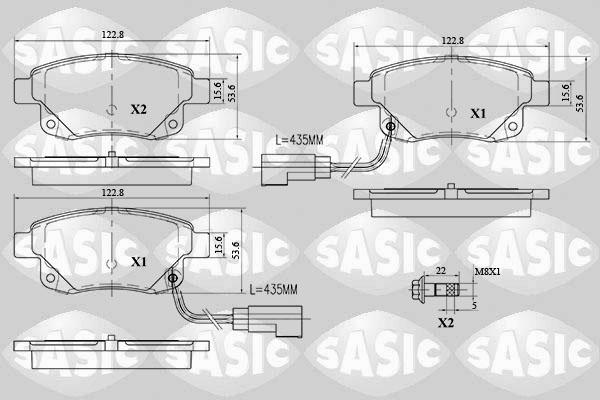 Sasic 6216032 - Тормозные колодки, дисковые, комплект autodif.ru