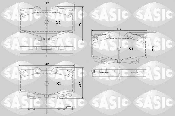 Sasic 6216129 - Тормозные колодки, дисковые, комплект autodif.ru