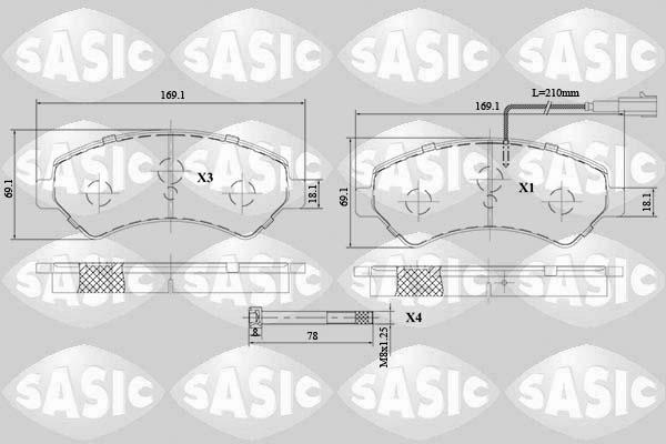 Sasic 6210069 - Тормозные колодки, дисковые, комплект autodif.ru