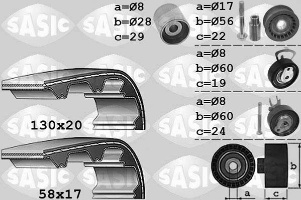 Sasic 1756050 - Комплект зубчатого ремня ГРМ autodif.ru