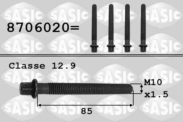 Sasic 8706020 - Центрирующий болт, ременный шкив - коленчатый вал autodif.ru