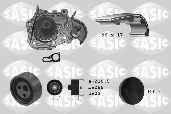 Sasic 3904005 - Водяной насос + комплект зубчатого ремня ГРМ autodif.ru