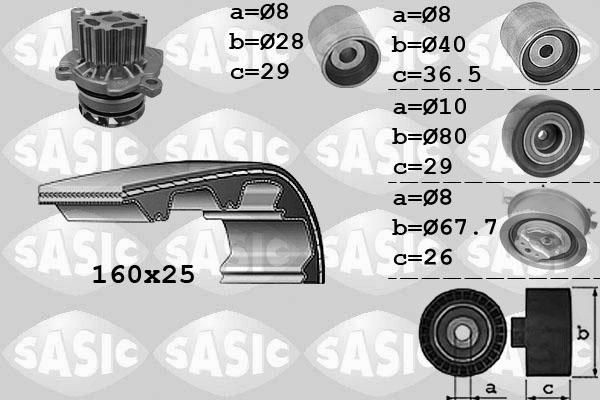 Sasic 3906069 - Водяной насос + комплект зубчатого ремня ГРМ autodif.ru