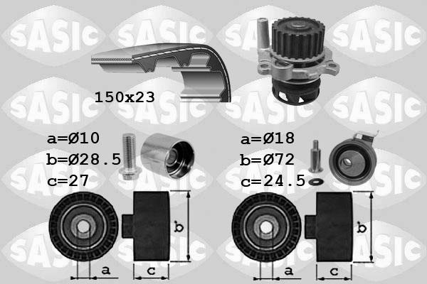 Sasic 3906064 - Водяной насос + комплект зубчатого ремня ГРМ autodif.ru