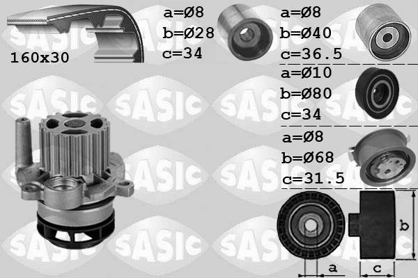 Sasic 3906081 - Водяной насос + комплект зубчатого ремня ГРМ autodif.ru