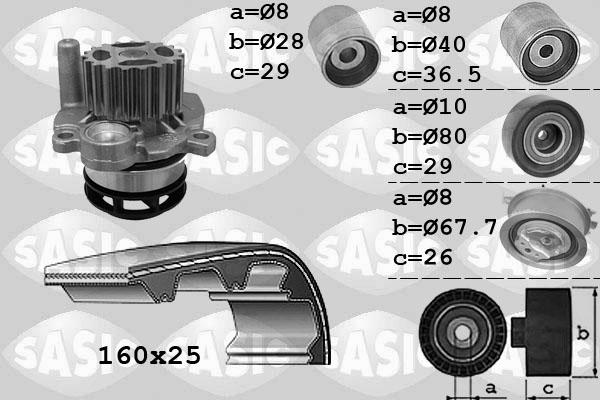 Sasic 3906079 - Водяной насос + комплект зубчатого ремня ГРМ autodif.ru