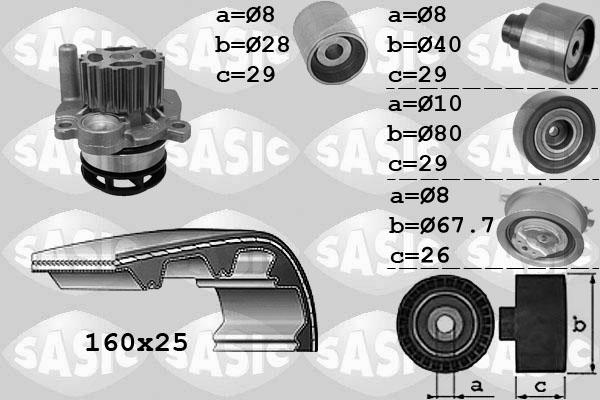 Sasic 3906078 - Водяной насос + комплект зубчатого ремня ГРМ autodif.ru