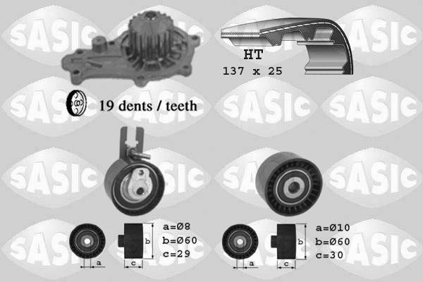 Sasic 3900014 - Водяной насос + комплект зубчатого ремня ГРМ autodif.ru