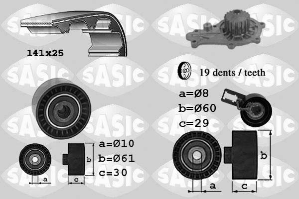 Sasic 3900031 - Водяной насос + комплект зубчатого ремня ГРМ autodif.ru