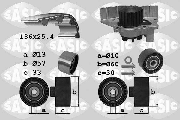 Sasic 3900033 - Водяной насос + комплект зубчатого ремня ГРМ autodif.ru