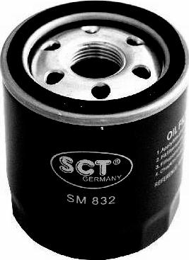 SCT-MANNOL SM 832 - Фильтр масляный SCT RENAULT/ FIAT CLIO/ PUNTO 1.2 autodif.ru