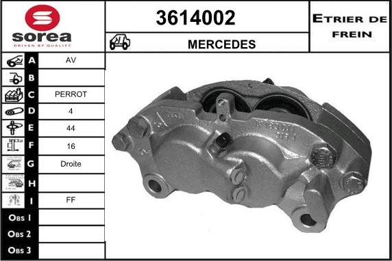 Sera 3614002 - Тормозной суппорт autodif.ru