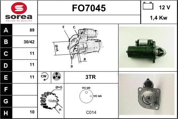 Sera FO7045 - Стартер autodif.ru