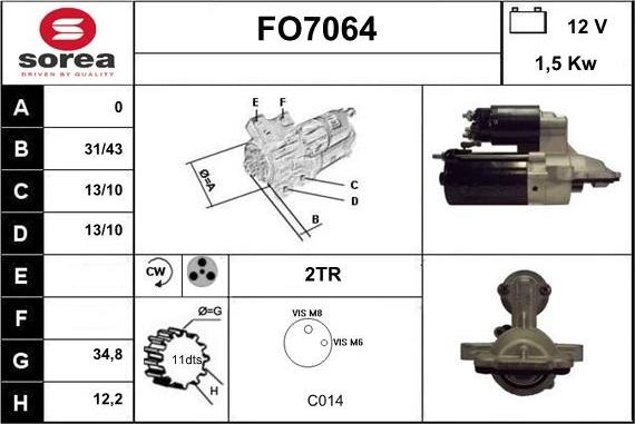 Sera FO7064 - Стартер autodif.ru