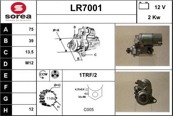 Sera LR7001 - Стартер autodif.ru