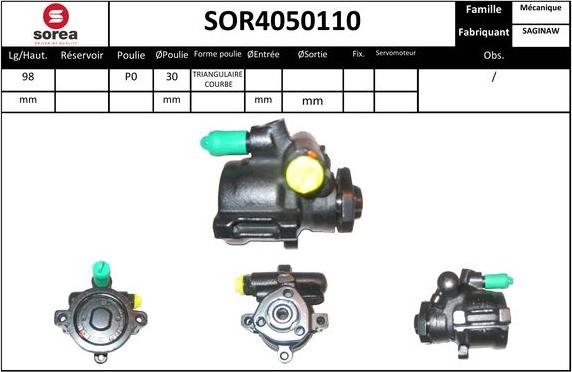 Sera SOR4050110 - Гидравлический насос, рулевое управление, ГУР autodif.ru